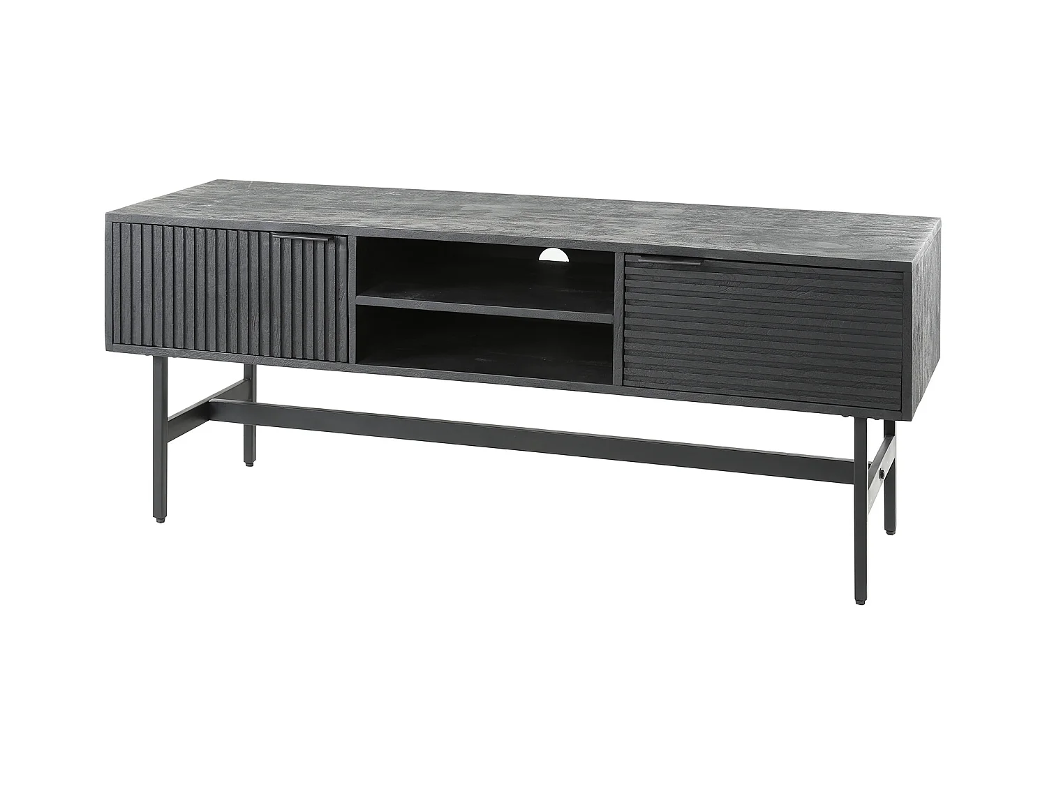 TV-meubel Marina - 40x140x55cm - Massief Mango Zwart