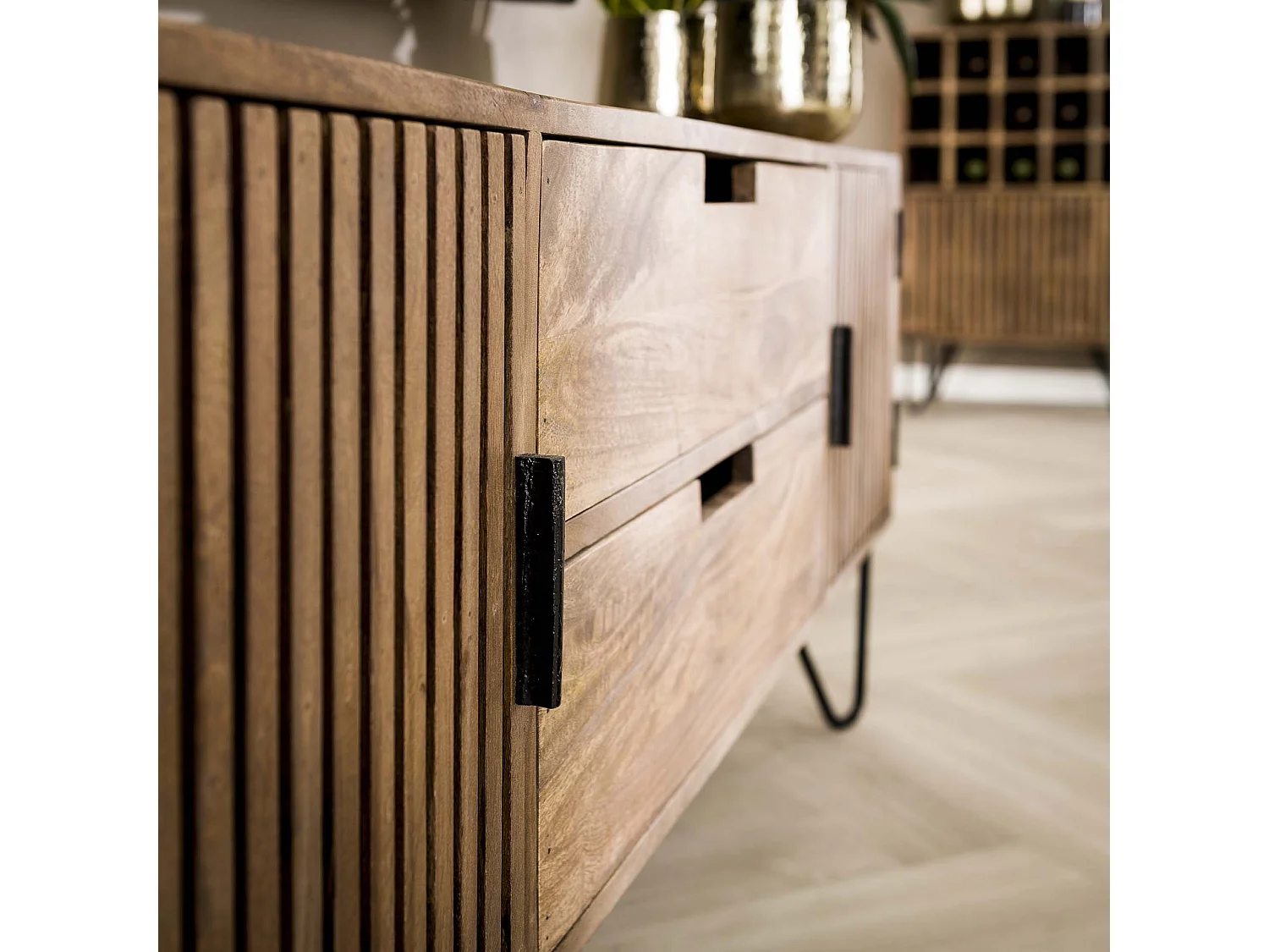 TV-meubel Tweak - Massief Mangohout - TV-kast - 135x35x55