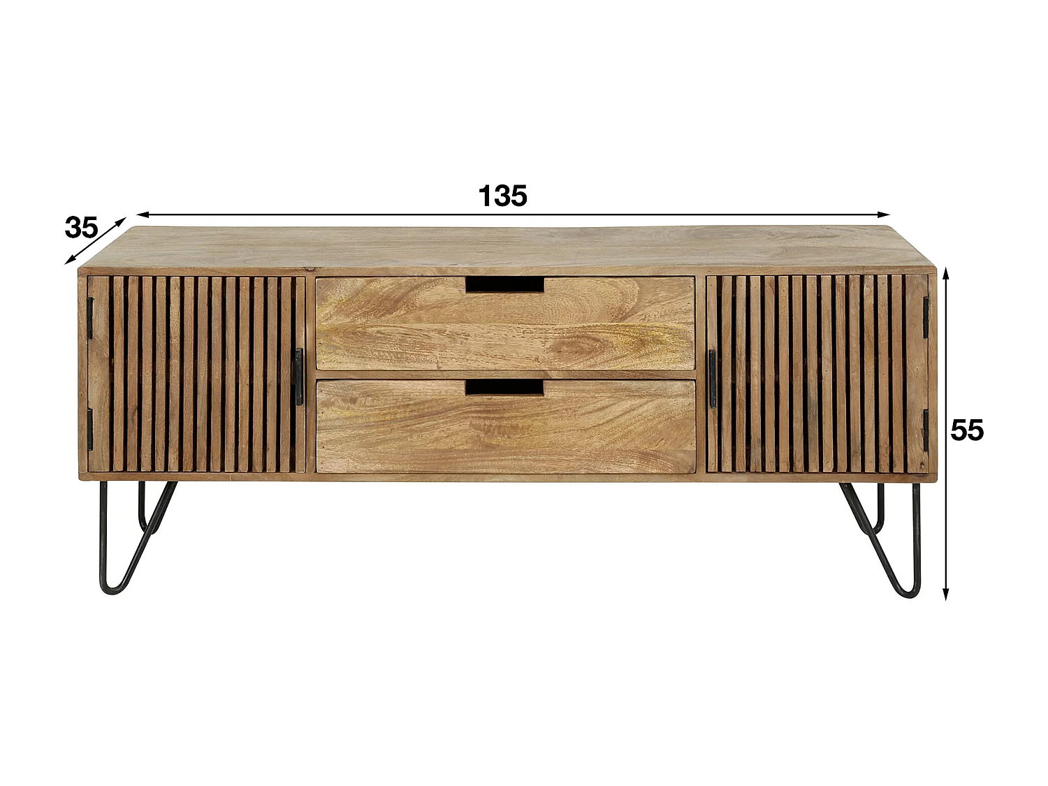 TV-meubel Tweak - Massief Mangohout - TV-kast - 135x35x55