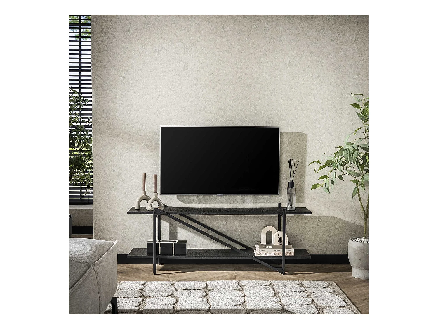TV-meubel 140cm Piega - Grijs