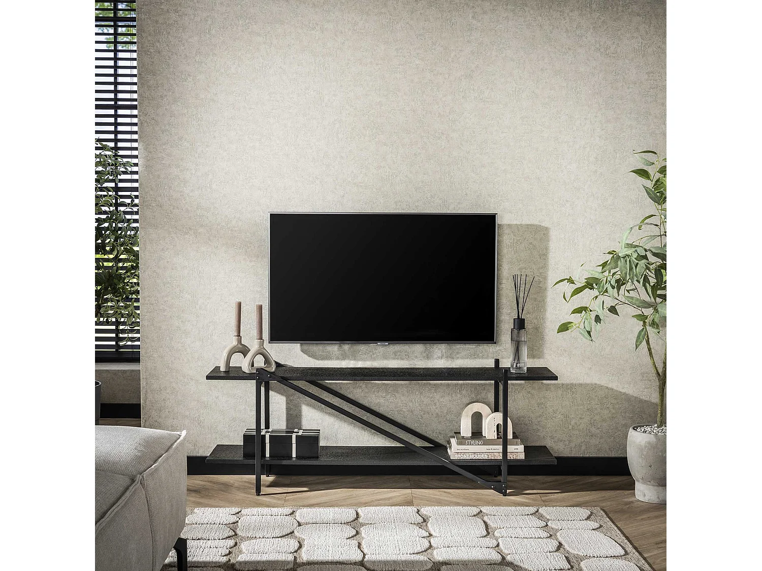TV-meubel 140cm Piega - Grijs