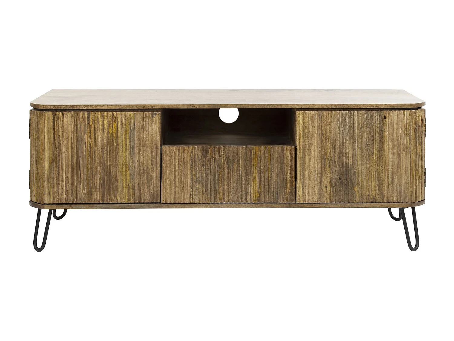 TV-meubel Wave 135cm - Mangohout - Zandkleur