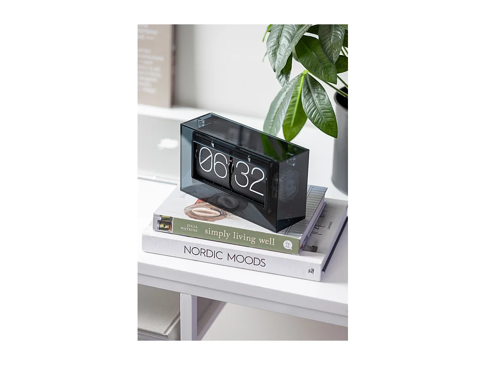 Horloge de table en boîte Flip - Noir