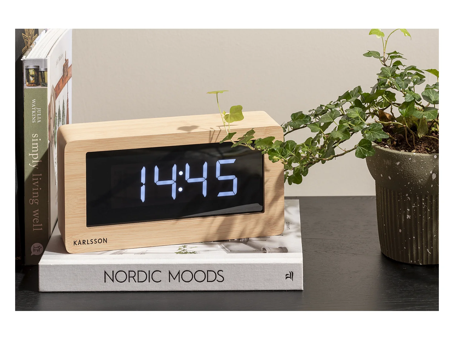 Tischuhr Boxed LED - Helles Holz