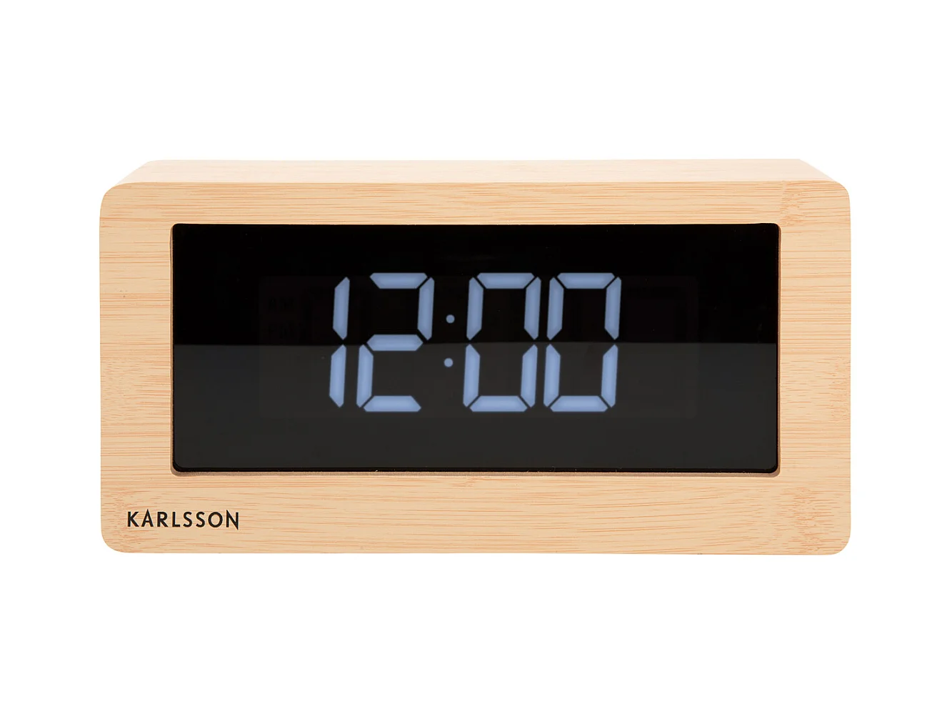 Horloge de table LED en boîte - Bois clair