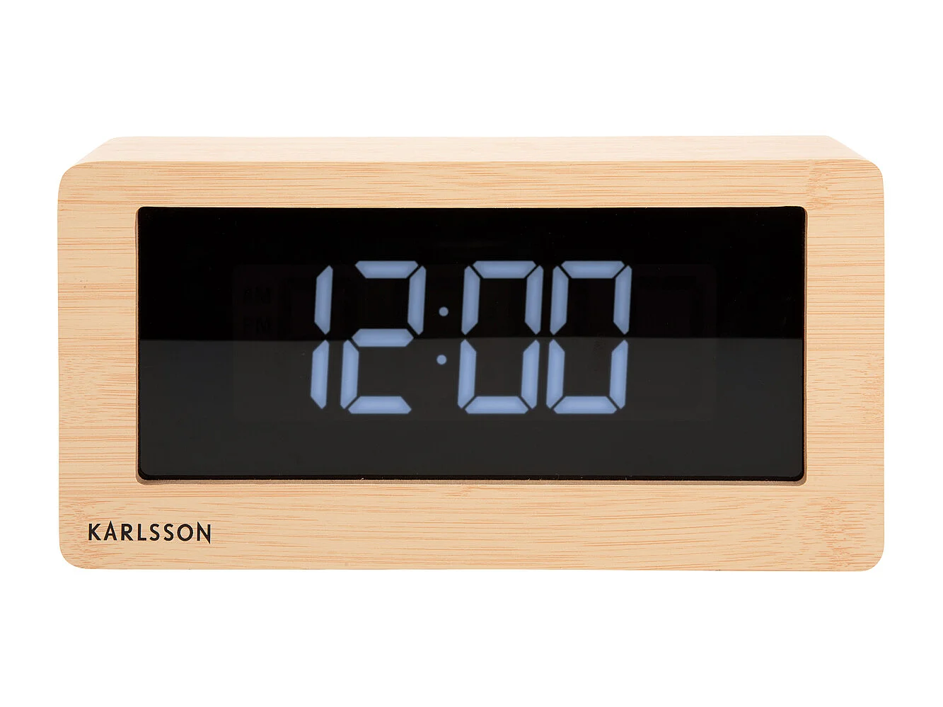 Horloge de table LED en boîte - Bois clair