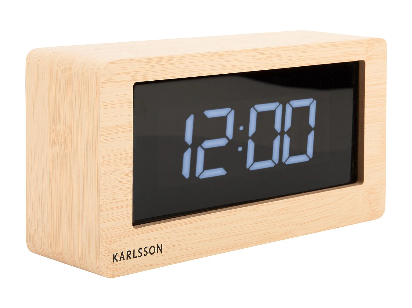 Horloge de table LED en boîte - Bois clair