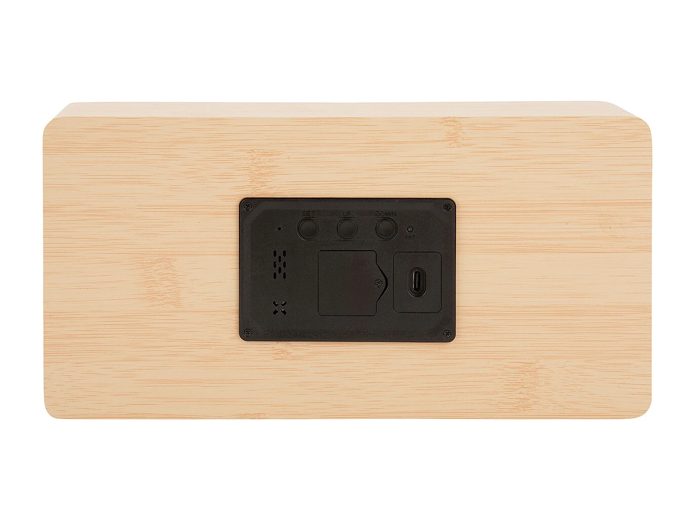 Horloge de table LED en boîte - Bois clair