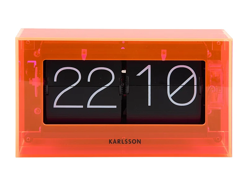 Horloge de table Boxed Flip - Orange fluo