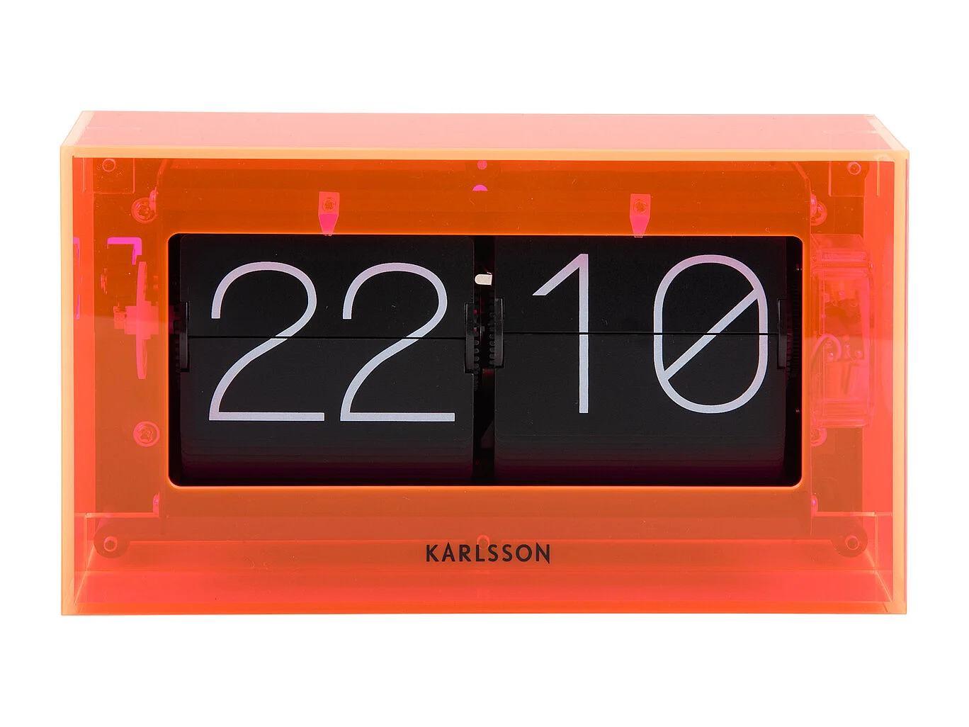 Horloge de table Boxed Flip - Orange fluo