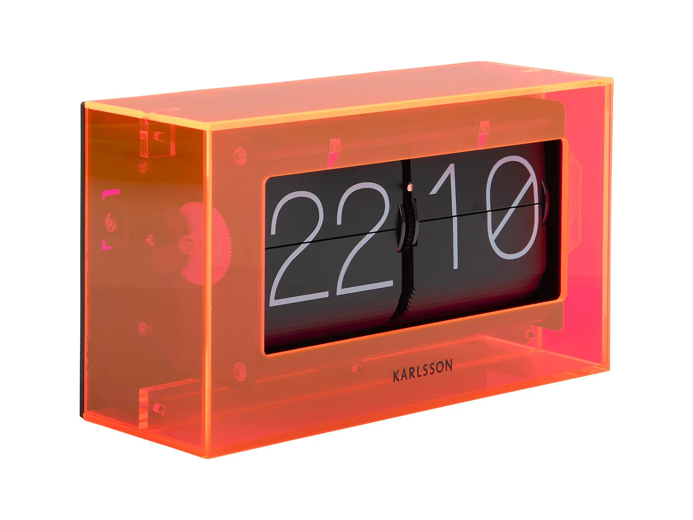 Horloge de table Boxed Flip - Orange fluo