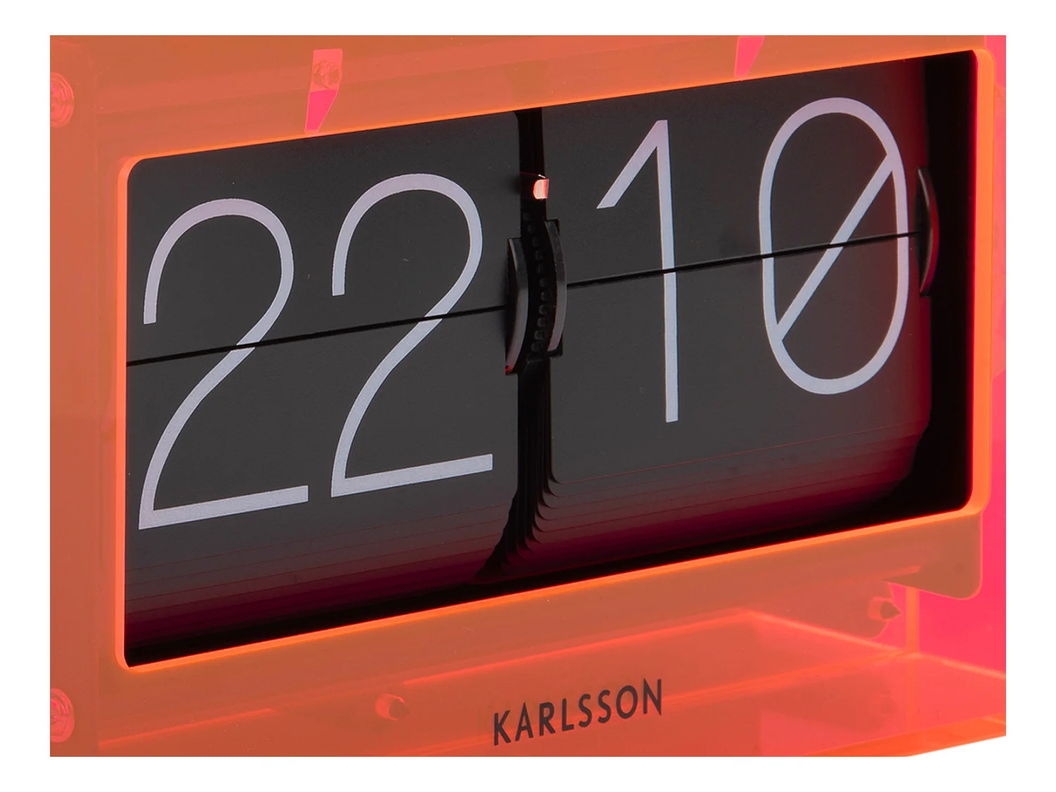 Horloge de table Boxed Flip - Orange fluo