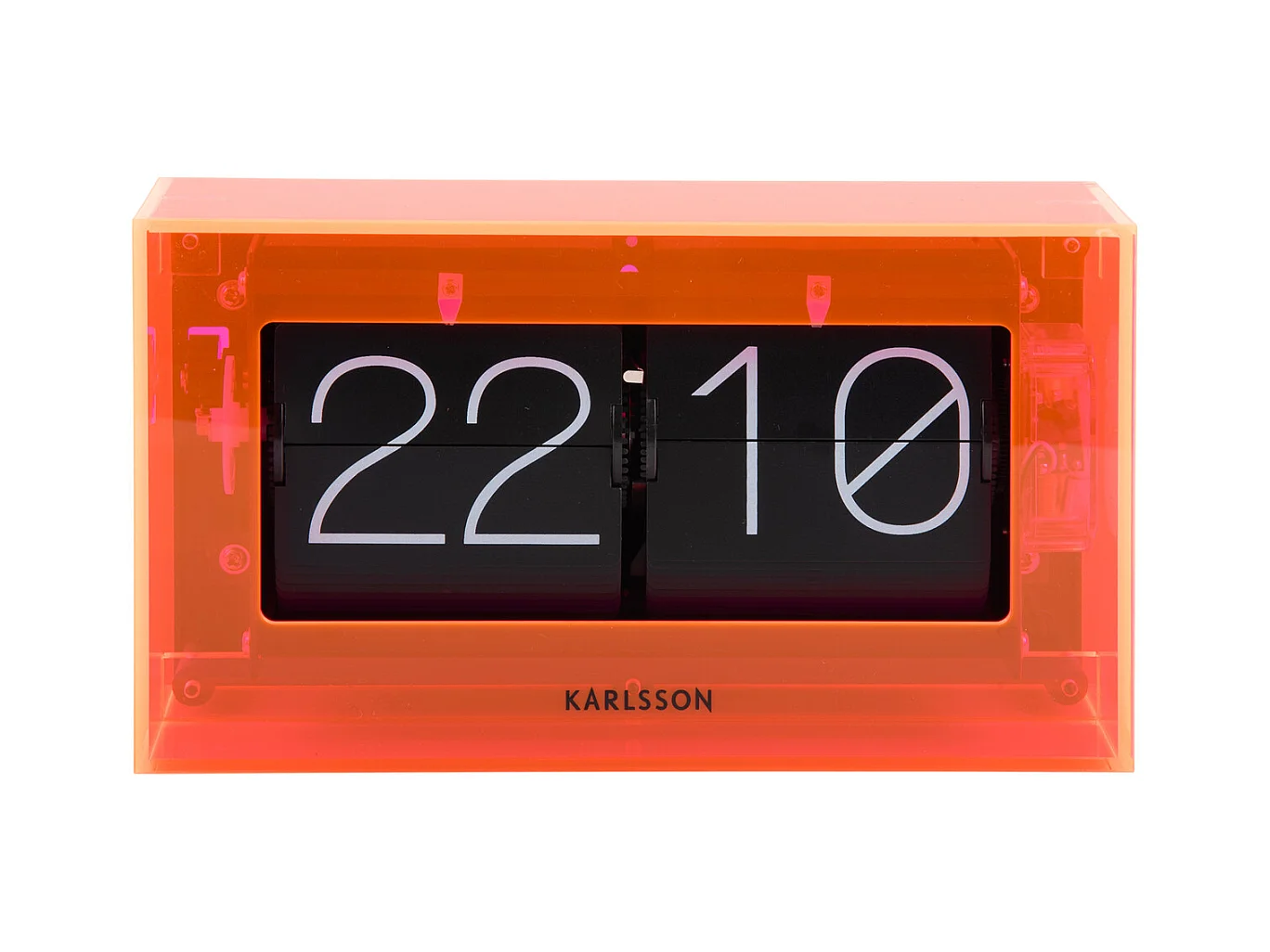 Horloge de table Boxed Flip - Orange fluo
