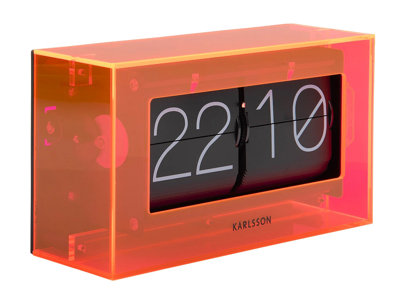 Tischuhr Boxed Flip - Neonorange