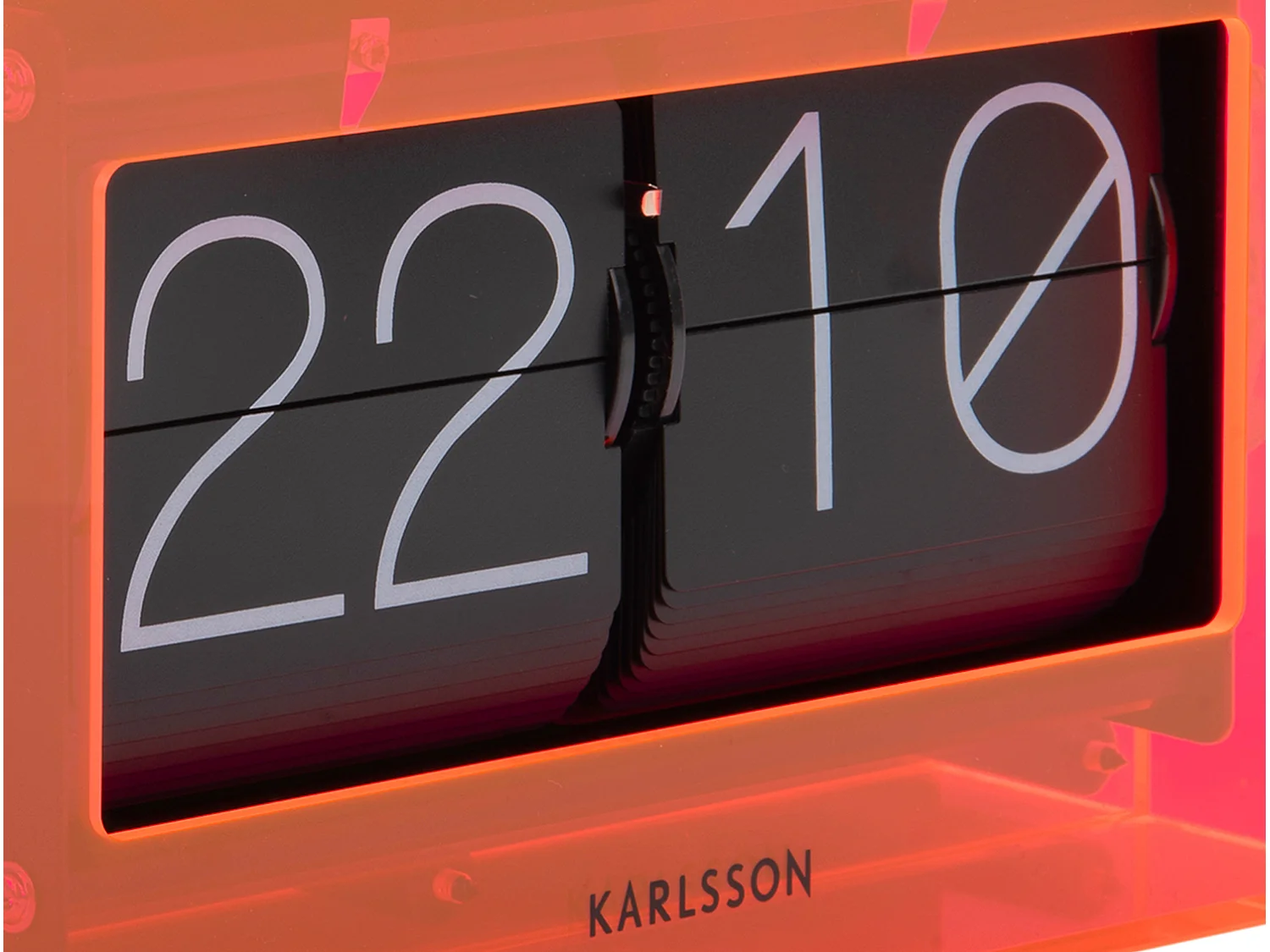 Tischuhr Boxed Flip - Neonorange