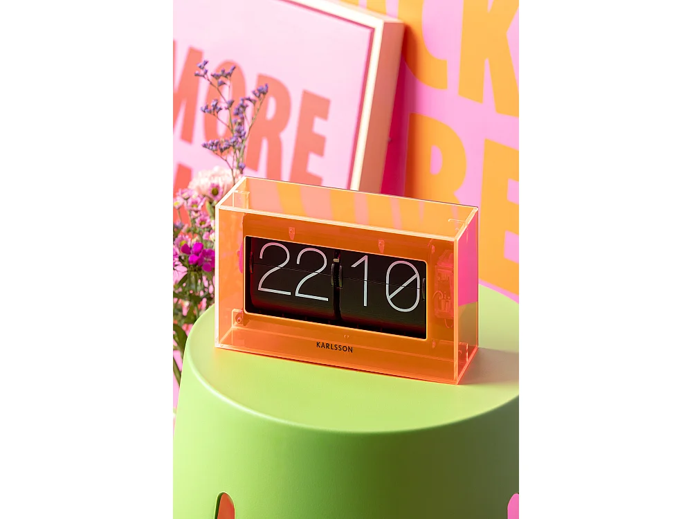 Tischuhr Boxed Flip - Neonorange