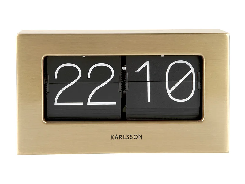 Reloj de pared/mesa con caja abatible - Chapado en oro