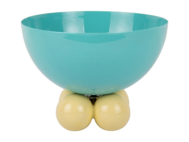 Schaal Double Funky Large - Turquoise blue &amp; soft yellow