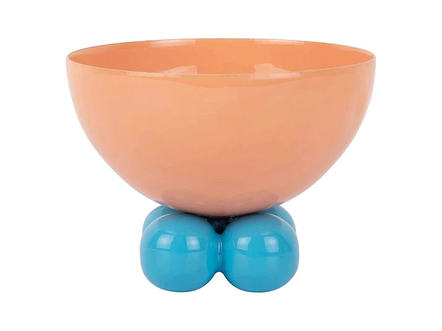 Bol Double Funky Medium - Orange pêche et bleu aqua