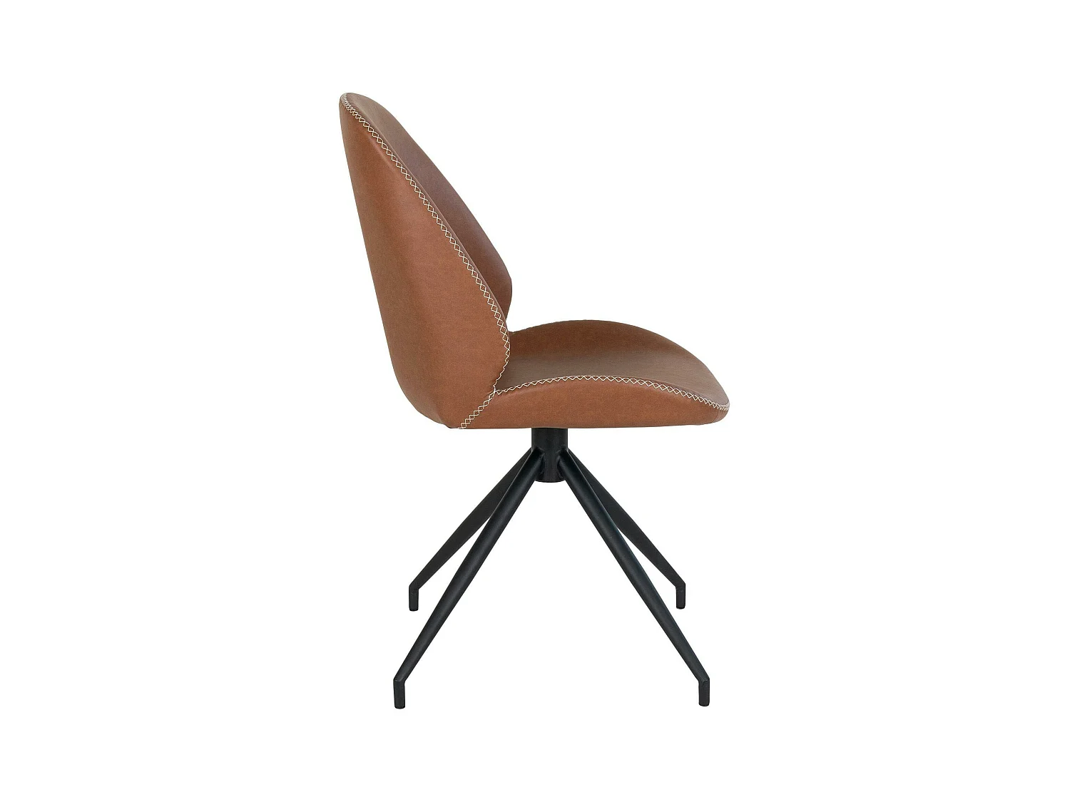 Chaise pivotante marron vintage avec surpiqure décorative (lot de 2) BERLIN