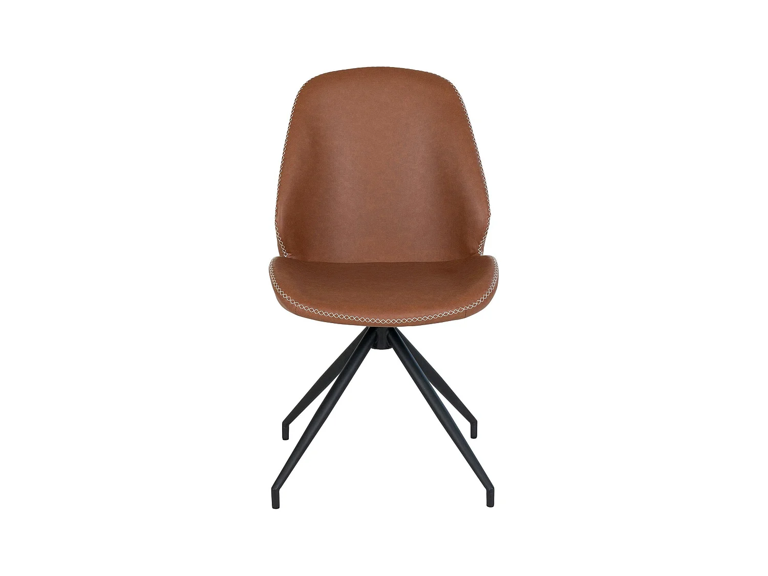 Chaise pivotante marron vintage avec surpiqure décorative (lot de 2) BERLIN