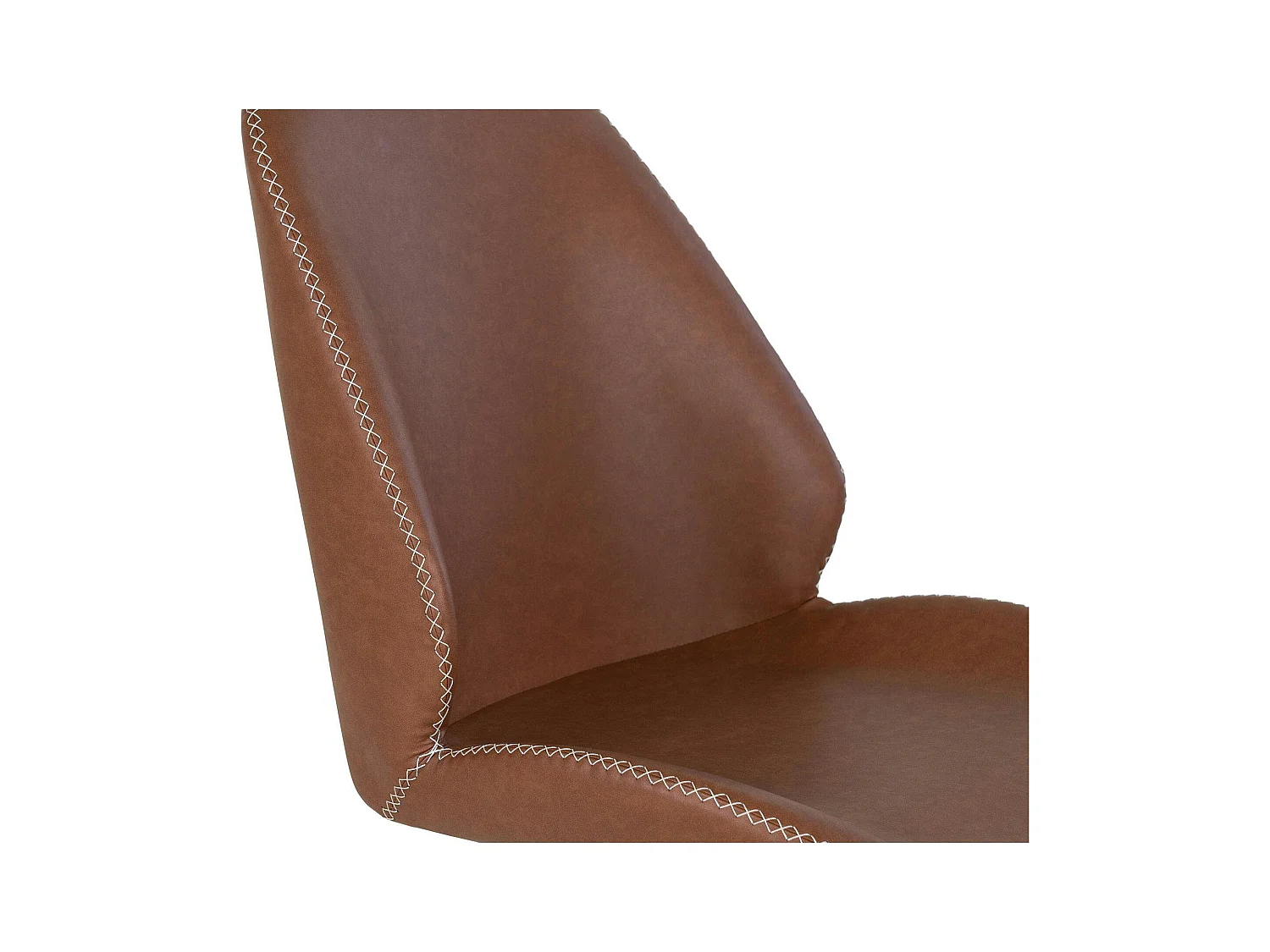 Chaise pivotante marron vintage avec surpiqure décorative (lot de 2) BERLIN