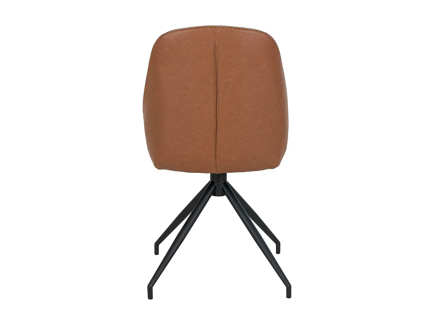 Chaise pivotante marron vintage avec surpiqure décorative (lot de 2) BERLIN