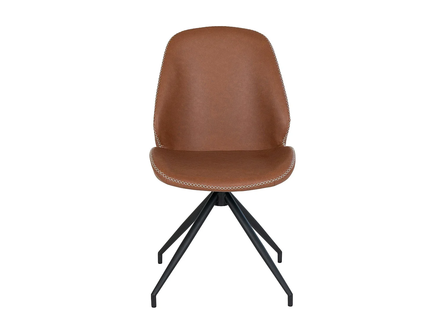 Chaise pivotante marron vintage avec surpiqure décorative (lot de 2) BERLIN