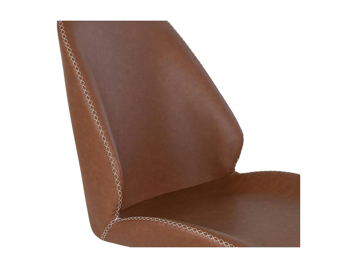 Chaise pivotante marron vintage avec surpiqure décorative (lot de 2) BERLIN