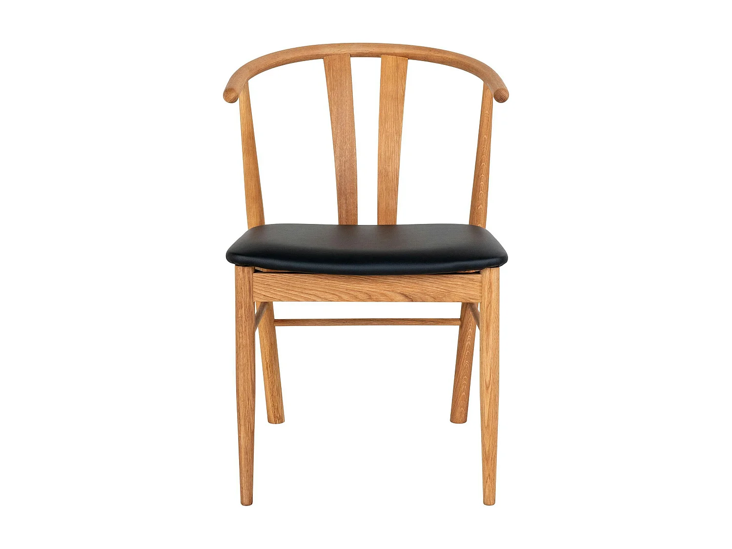 Chaise de salle à manger design en bois de chêne avec assise noire (lot de 2) BERLIN