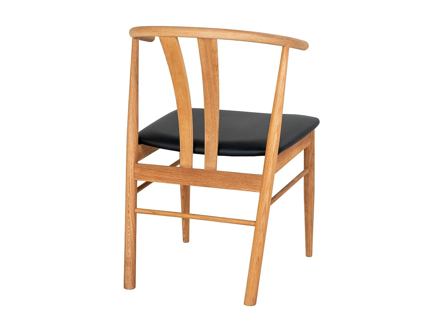 Chaise de salle à manger design en bois de chêne avec assise noire (lot de 2) BERLIN