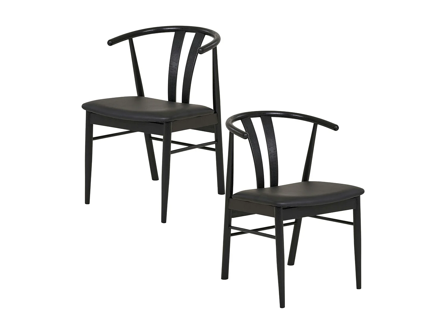 Chaise de salle à manger design noire en bois de hêtre (lot de 2) BERLIN