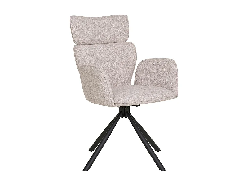 Chaise design beige avec appuie-tête et accoudoirs (lot de 2) BERLIN