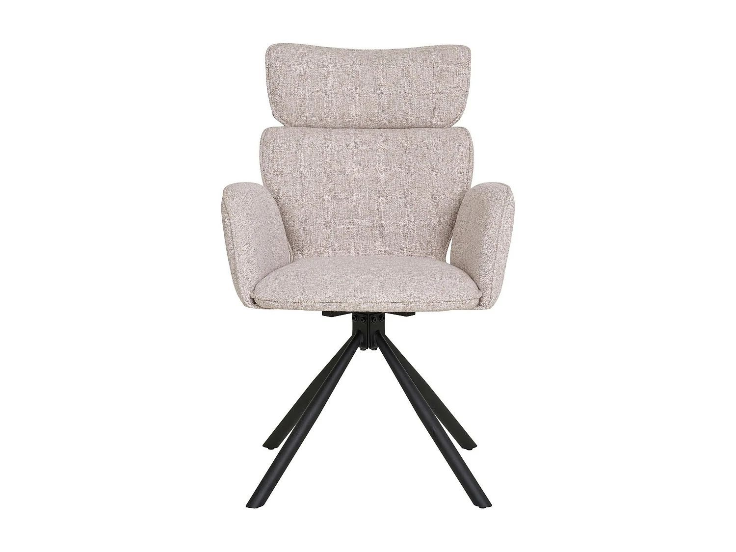 Chaise design beige avec appuie-tête et accoudoirs (lot de 2) BERLIN