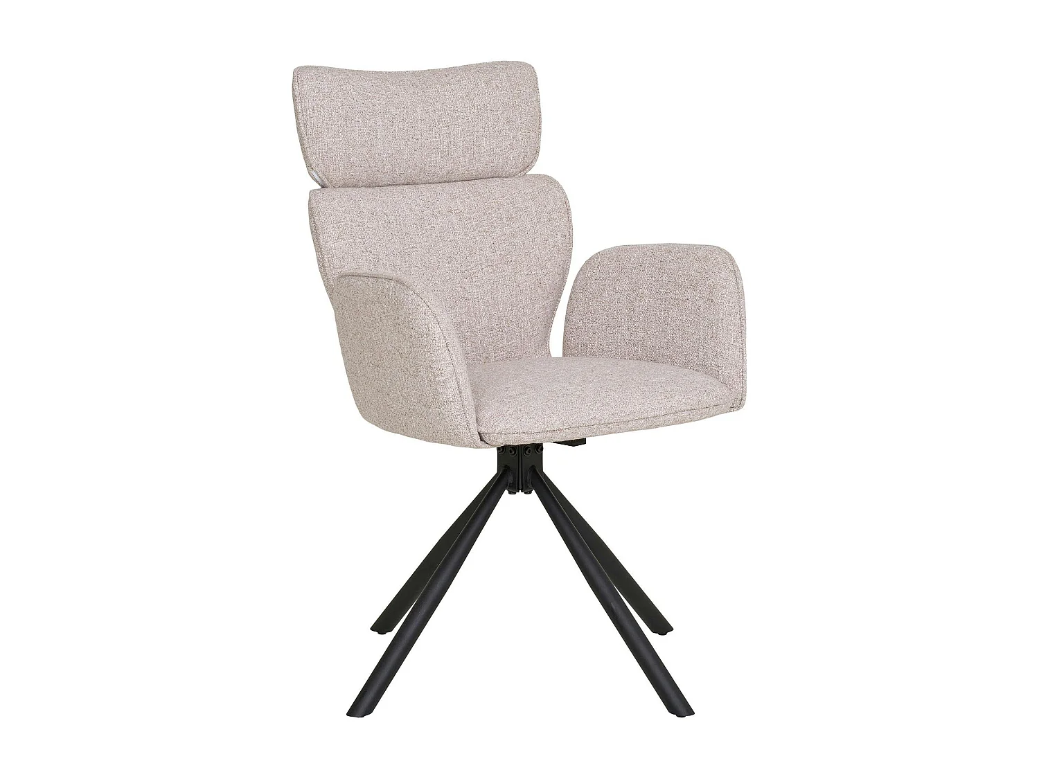 Chaise design beige avec appuie-tête et accoudoirs (lot de 2) BERLIN