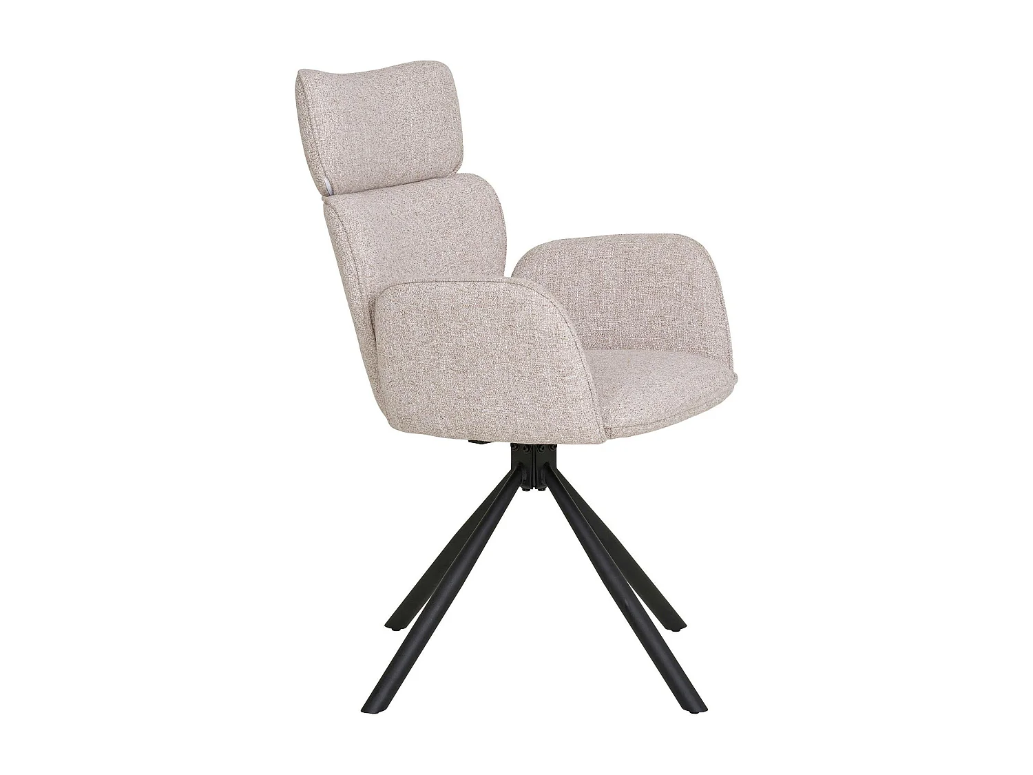 Chaise design beige avec appuie-tête et accoudoirs (lot de 2) BERLIN