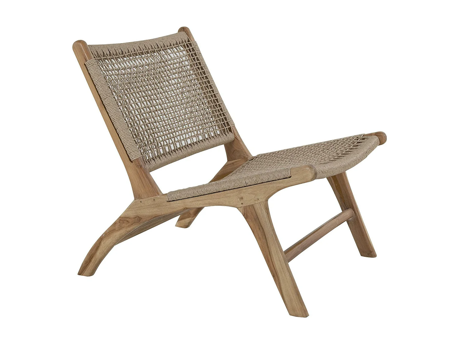 Chaise de jardin en teck avec assise en corde MENDOZA
