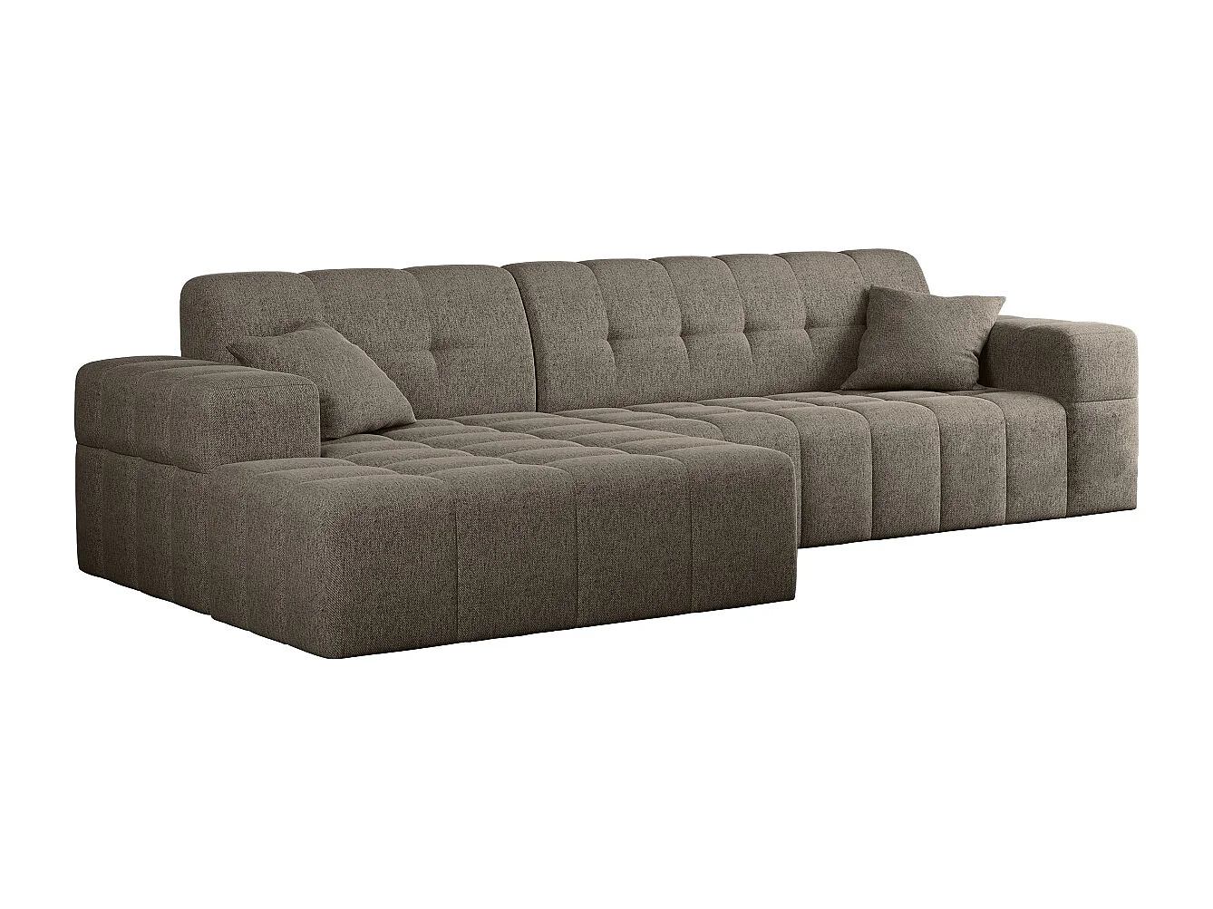 Ecksofa Eckouch Wohnzimmer NIMES Stoff Verita Dunkelbeige Links