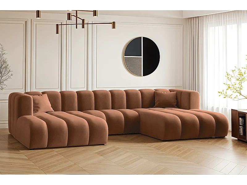 Hoekbank U-vorm Sofa Grand Modular stof Salvador Bruin