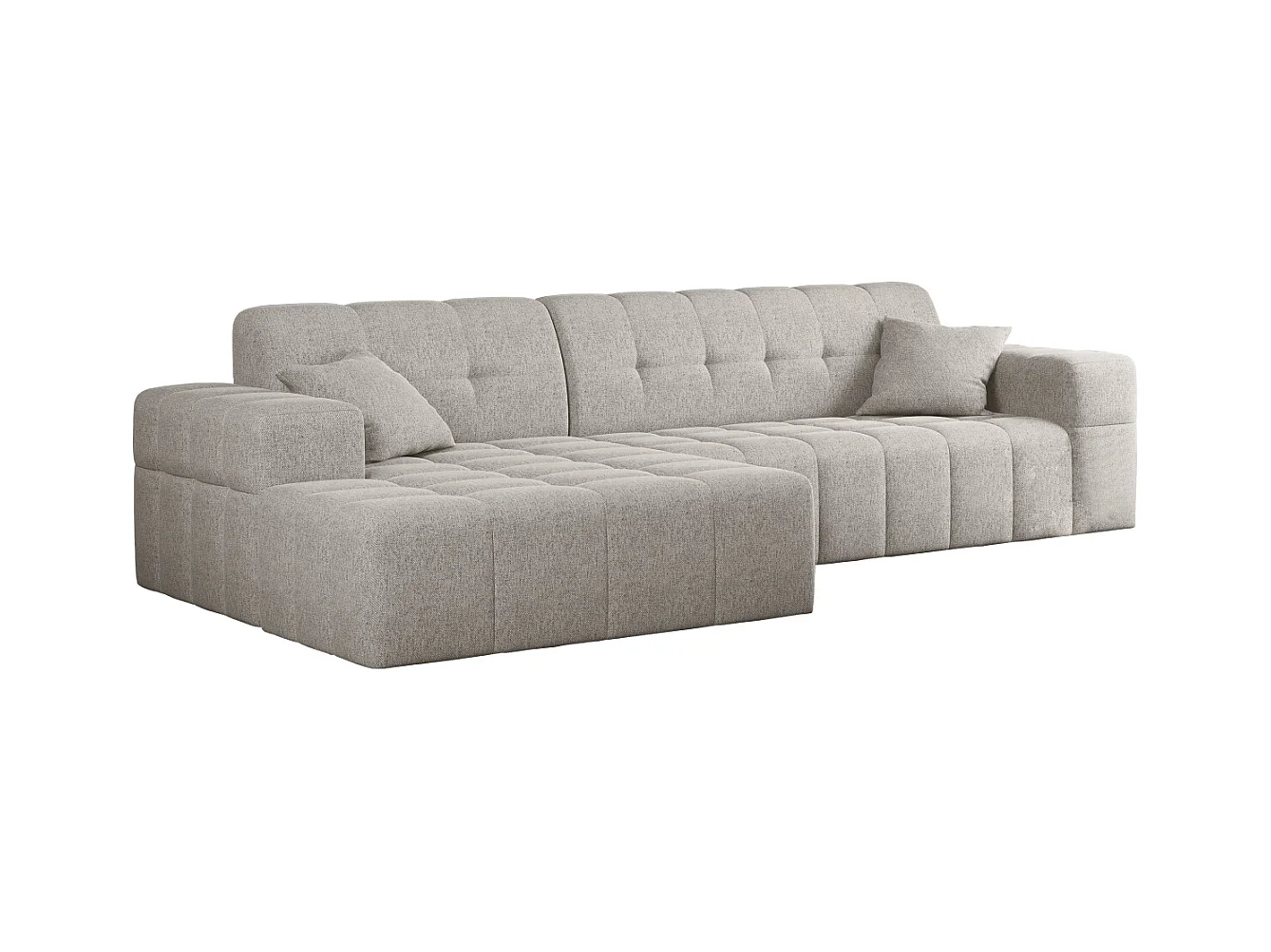 Ecksofa Eckouch Wohnzimmer NIMES Stoff Verita Beige Links