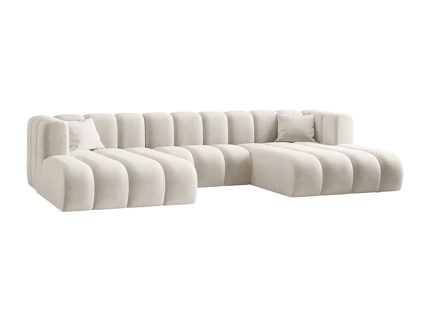 Canapé d'angle U-de Sofa Grand Modular tissu Salvador gris clair