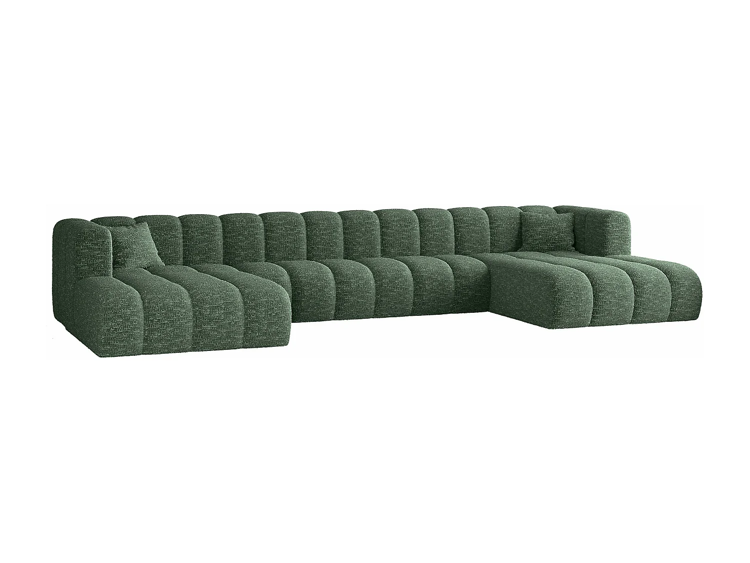 Ecksofa, U-form Sofa Grand U XL  modular stoff Haga Grün