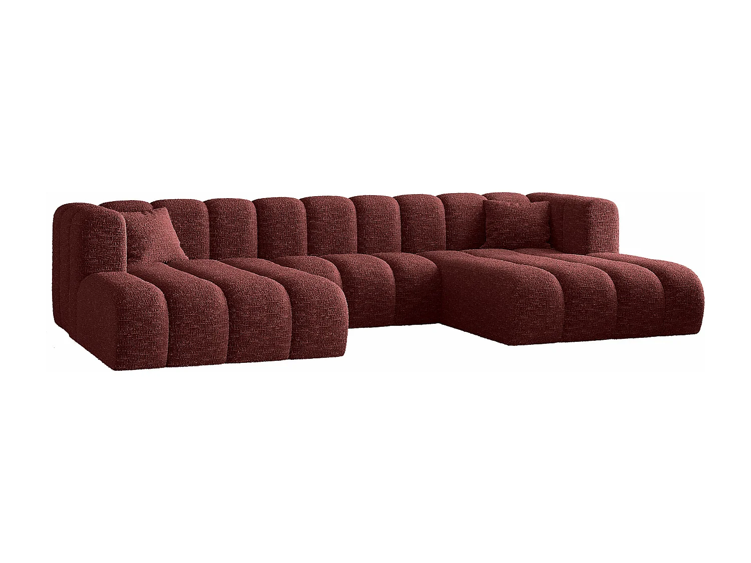 Ecksofa, U-form Sofa Grand modular stoff Haga Rotwein