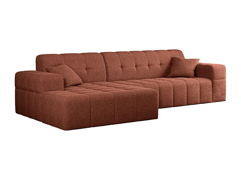 Ecksofa Eckouch Wohnzimmer NIMES Stoff Verita Kupfer Links