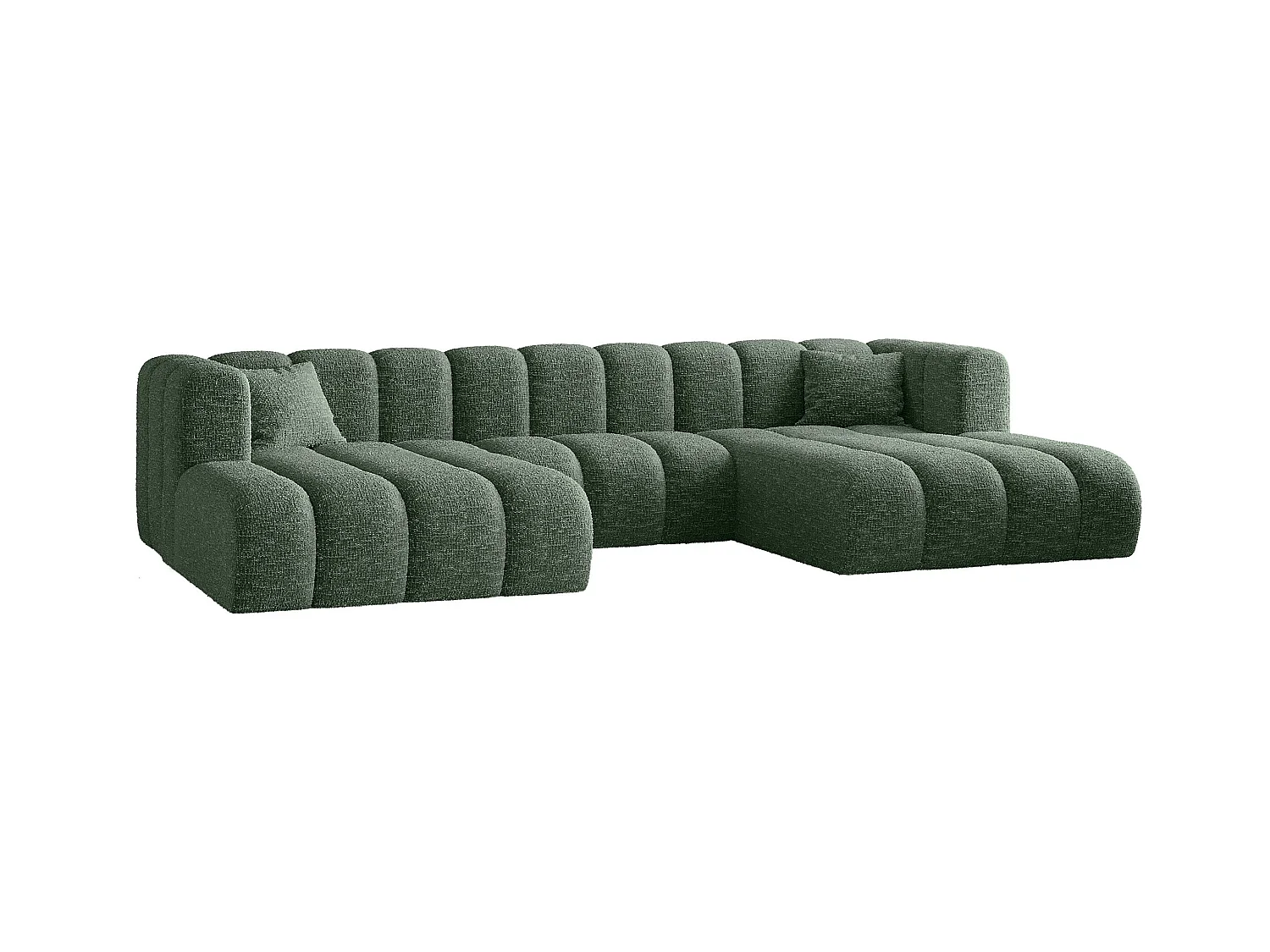 Ecksofa, U-form Sofa Grand modular stoff Haga Grün
