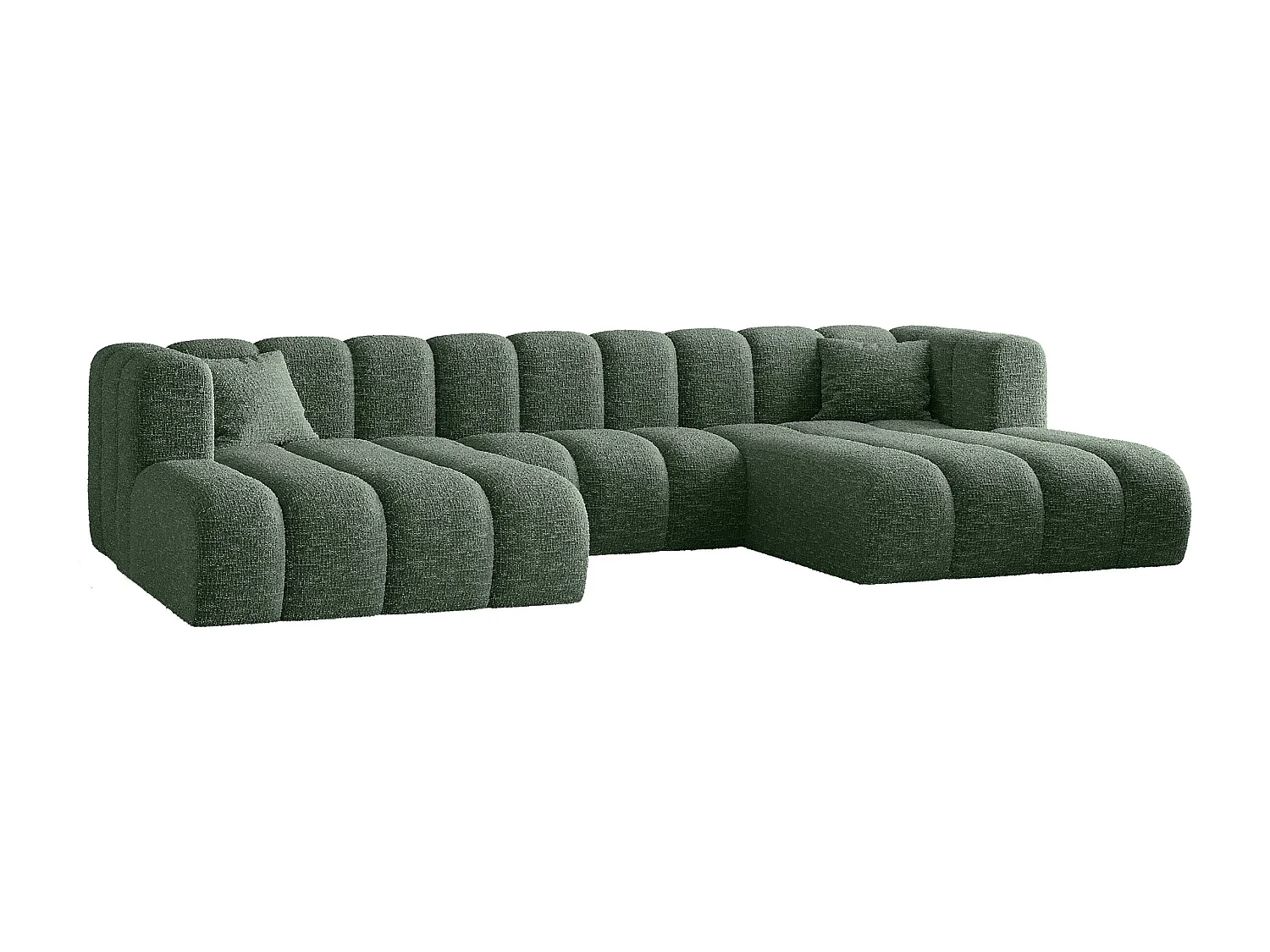 Ecksofa, U-form Sofa Grand modular stoff Haga Grün
