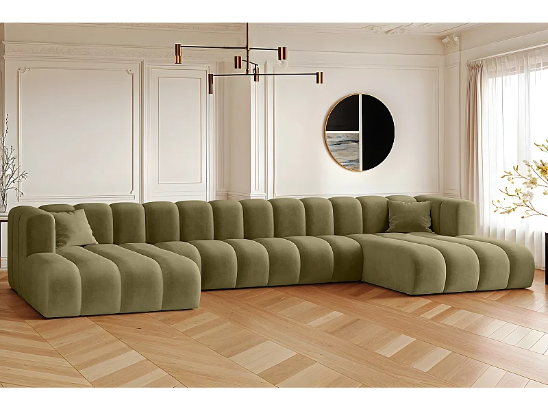 Ecksofa U-from Sofa Grand U XL modular stoff Salvador Olive