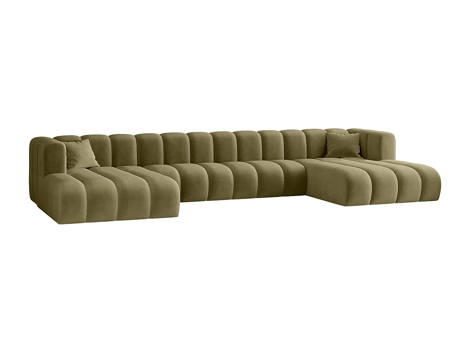 Canapé d'angle U-de Sofa Grand U XL modulable en tissu Salvador Olive