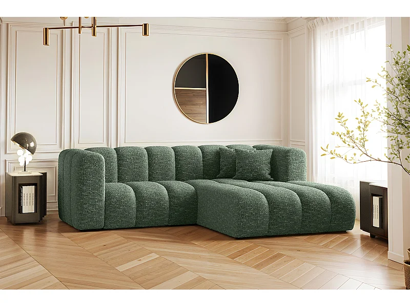 Hoekbank, L-vormige bank Grand modulaire stof Haga Groen Rechts