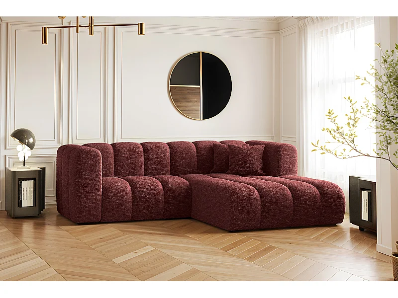 Ecksofa, L-form Sofa Grand modular stoff Haga Rotwein Rechts